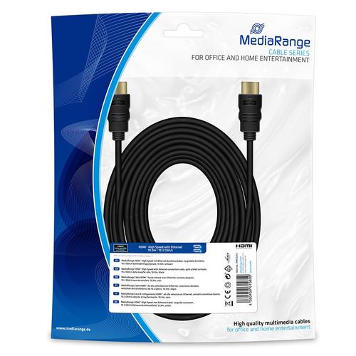 Cablu HDMI MediaRange, cablu conexiune Ethernet, 10m, Negru 1 Cablu HDMI MediaRange, cablu conexiune Ethernet, 10m, Negru