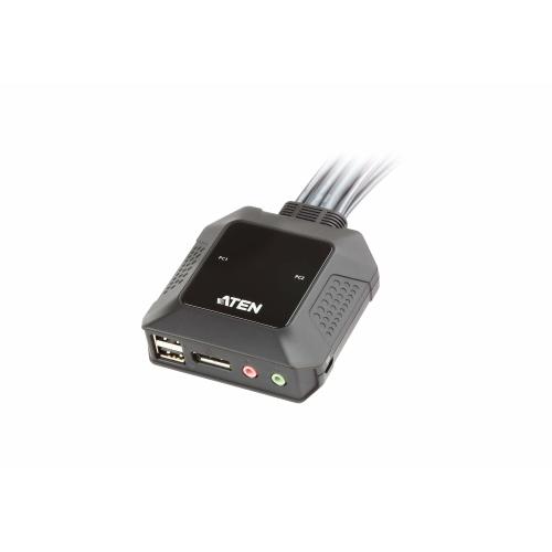 Switch KVM Aten CS22DP, 2 porturi, DisplayPort, USB, Negru 1 Switch KVM Aten CS22DP, 2 porturi, DisplayPort, USB, Negru