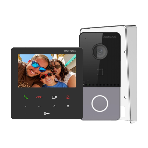KIT videointerfon pentru 1 familie, Wi-Fi 2.4Ghz, monitor 4.3 inch - HIKVISION DS-KIS606-P