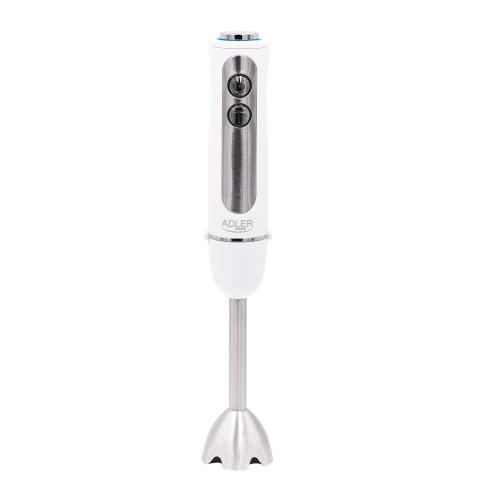 Blender de mana Adler AD4625W, 850W, 5 setari de viteza, functie turbo, lame din otel inoxidabil, Alb