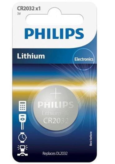 Baterie LITHIUM CR2032 BLISTER PHILIPS 1 Baterie LITHIUM CR2032 BLISTER PHILIPS