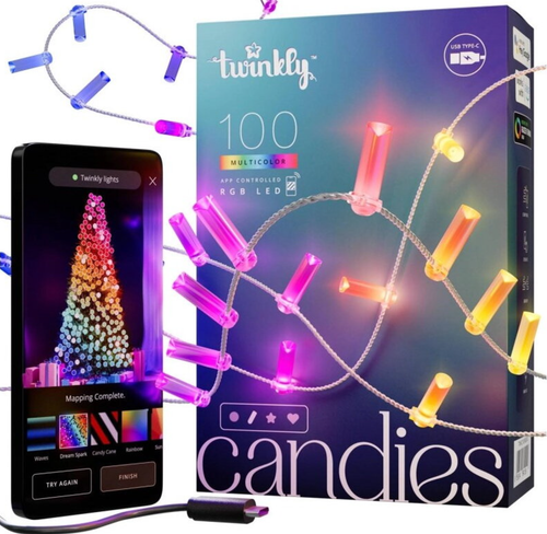 Instalatie pentru brad de Craciun Twinkly TWKC100RGB-T, Wi-Fi, bluetooth, RGB, USB-C 6m 1 Instalatie pentru brad de Craciun Twinkly TWKC100RGB-T, Wi-Fi, bluetooth, RGB, USB-C 6m