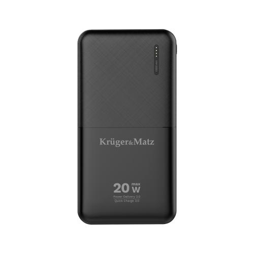 Acumulator extern Kruger&Matz KM0904, 10000 mAh, functie QC si PD, 1 x USB-C, 1 x USB-A 1 Acumulator extern Kruger&Matz KM0904, 10000 mAh, functie QC si PD, 1 x USB-C, 1 x USB-A