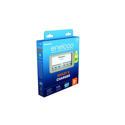 Incarcator Panasonic Enelooop, 8 sloturi R6 AA sau R3 AAA, cu incarcare individuala pentru fiecare canal, BQ-CC63E 1 Incarcator Panasonic Enelooop, 8 sloturi R6 AA sau R3 AAA, cu incarcare individuala pentru fiecare canal, BQ-CC63E