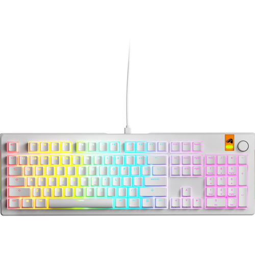 Tastatura mecanica Glorious GMMK 3, Fox HE Switches, Cu fir, USB, 104 taste (Alb)