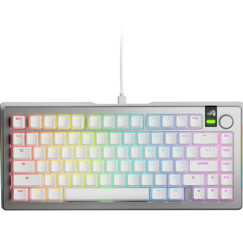 Tastatura mecanica Glorious GMMK 3 PRO, Fox Switches, 81 taste, Cu fir, USB (Argintiu)