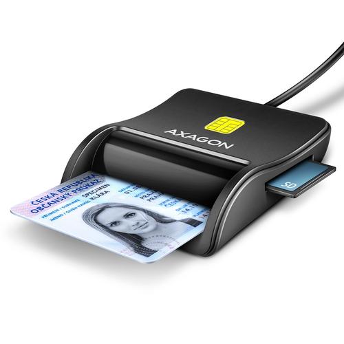 Cititor carduri inteligente / carte de identitate / SD / microSD / SIM card Axagon FlatReader CRE-SM3SD, USB 2.0 (Negru) 1 Cititor carduri inteligente / carte de identitate / SD / microSD / SIM card Axagon FlatReader CRE-SM3SD, USB 2.0 (Negru)