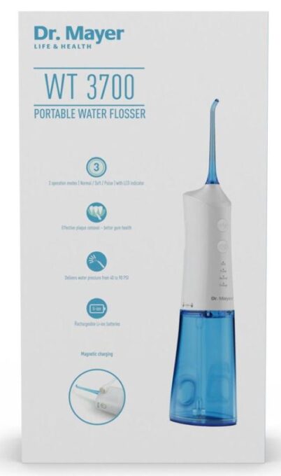 Irigator bucal Dr.Mayer WT3700, 2 Capete, 3 Moduri de curatare (Alb/Albastru) 1 Irigator bucal Dr.Mayer WT3700, 2 Capete, 3 Moduri de curatare (Alb/Albastru)