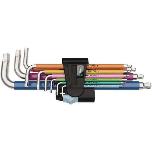 Set chei imbus din inox multicolore cu bila, WERA Hex-Plus, 9 piese 1 Set chei imbus din inox multicolore cu bila, WERA Hex-Plus, 9 piese