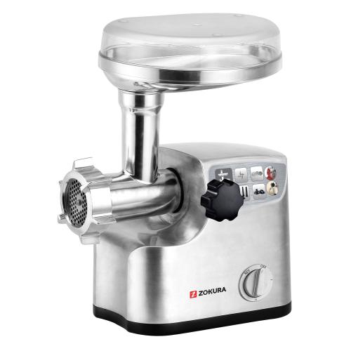 Masina electrica de tocat carne Zokura Z1242, 2000 W, 1.2 kg/min (Argintiu) 1 Masina electrica de tocat carne Zokura Z1242, 2000 W, 1.2 kg/min (Argintiu)