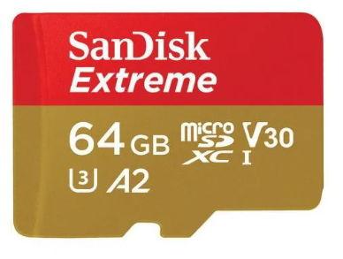 Card de memorie SanDisk Extreme SDSQXAH-064G-GN6AA, MicroSDXC, 64GB, UHS-I U3, V30 + Adaptor SD 1 Card de memorie SanDisk Extreme SDSQXAH-064G-GN6AA, MicroSDXC, 64GB, UHS-I U3, V30 + Adaptor SD