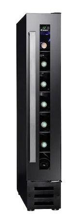Vitrina de vinuri incorporabila Candy CCVB 15/1, Capacitate 7 sticle, Clasa G, Control Digital, Iluminare LED (Negru)