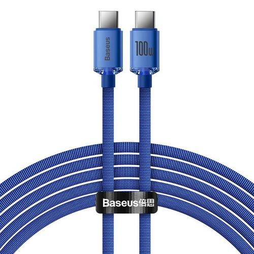 Cablu de date Baseus Crystal Shine, USB Type-C la USB Type-C , 100W, 2m, Albastru 1 Cablu de date Baseus Crystal Shine, USB Type-C la USB Type-C , 100W, 2m, Albastru