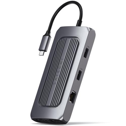 Hub USB-C Multiport Satechi MX Dual 4K HDMI 60Hz/30Hz, USB-C PD 100W, Ethernet, 1xUSB-C 5Gbps, 2xUSB-A 3.0, Micro/SD, 3.5mm audio (Gri) 1 Hub USB-C Multiport Satechi MX Dual 4K HDMI 60Hz/30Hz, USB-C PD 100W, Ethernet, 1xUSB-C 5Gbps, 2xUSB-A 3.0, Micro/SD, 3.5mm audio (Gri)