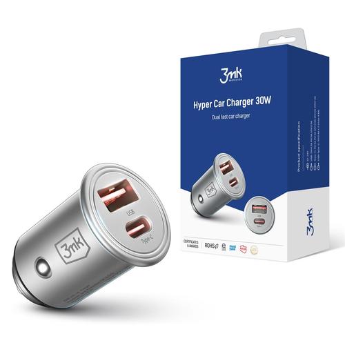 Incarcator auto 3mk Hypercar, 30W, 2 x USB (Argintiu) 1 Incarcator auto 3mk Hypercar, 30W, 2 x USB (Argintiu)