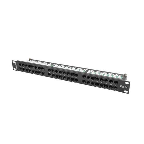 Patch Panel 48 port 1U, cat. 5e, Lanberg (Negru) 1 Patch Panel 48 port 1U, cat. 5e, Lanberg (Negru)
