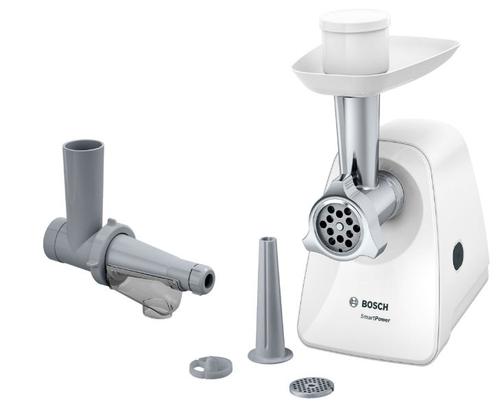 Masina de tocat carne Bosch SmartPower MFW2515W, 1500 W, 1.8 kg/min, 2 site, suc de rosii/palnie carnati/storcator fructe (Alb) 1 Masina de tocat carne Bosch SmartPower MFW2515W, 1500 W, 1.8 kg/min, 2 site, suc de rosii/palnie carnati/storcator fructe (Alb)
