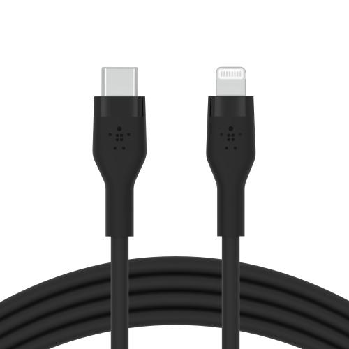 Cablu de incarcare Belkin, Boost Charge Flex, Silicon, USB-C la Lightning, 3M, Negru 1 Cablu de incarcare Belkin, Boost Charge Flex, Silicon, USB-C la Lightning, 3M, Negru