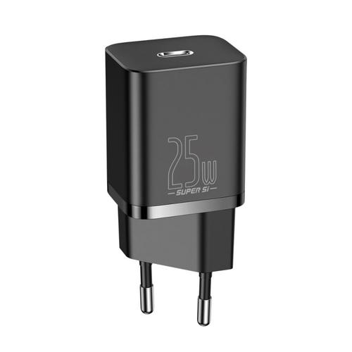 Incarcator Retea Baseus Super Si, 25W, 3A, USB-C (Negru) 1 Incarcator Retea Baseus Super Si, 25W, 3A, USB-C (Negru)