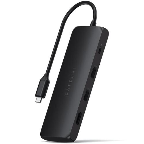 Hub hibrid USB-C Satechi din aluminiu, compartiment SSD, HDMI 4K, 2 x USB-A 3.1 Gen 2 pâna la 10 Gbps, Negru 1 Hub hibrid USB-C Satechi din aluminiu, compartiment SSD, HDMI 4K, 2 x USB-A 3.1 Gen 2 pâna la 10 Gbps, Negru