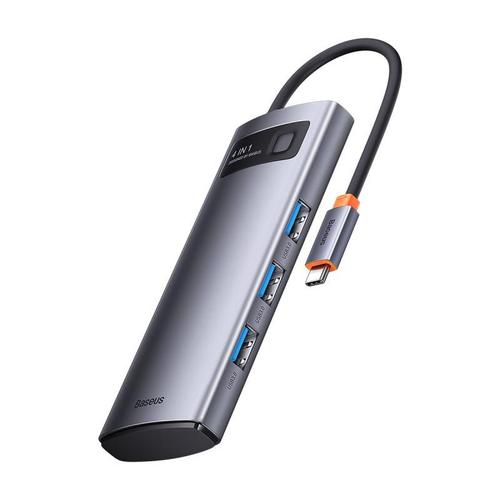 HUB USB Baseus Metal Gleam WKWG070013, aluminiu, 4-in-1, USB-C - 4x USB 3.2 (Gri) 1 HUB USB Baseus Metal Gleam WKWG070013, aluminiu, 4-in-1, USB-C - 4x USB 3.2 (Gri)
