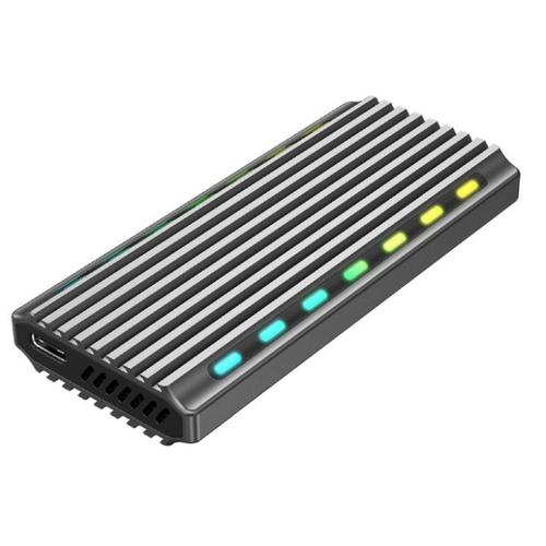 Rack extern GEMBIRD, pt. SSD, M.2, M.2, interfata PC USB 3.1, RGB LED backlight, aluminiu (Argintiu) 1 Rack extern GEMBIRD, pt. SSD, M.2, M.2, interfata PC USB 3.1, RGB LED backlight, aluminiu (Argintiu)