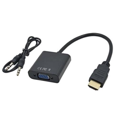 Convertor Lanberg AD-0017-BK, HDMI, VGA, Jack 3.5mm (Negru) 1 Convertor Lanberg AD-0017-BK, HDMI, VGA, Jack 3.5mm (Negru)
