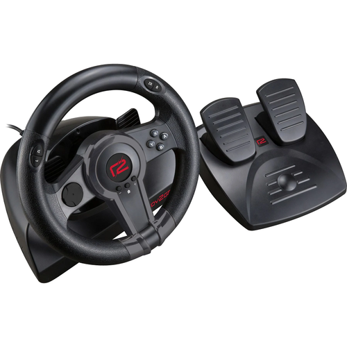 Volan si pedale ready2gaming NSW pentru Nintendo Switch, 2 pedale, 12 butoane, Rotire 180° (Negru)