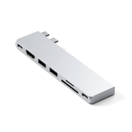 Hub Usb Satechi PRO hub slim pentru Macbook, 2 x USB A/ C, 4K HDMI, SD/Micro SD (Argintiu)