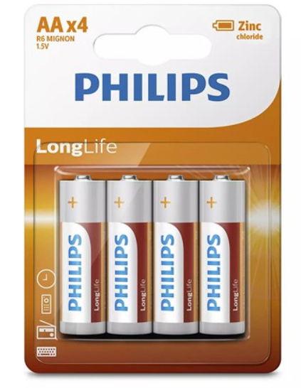 Set 4 Baterii LONGLIFE R6 AA BLISTER PHILIPS 1 Set 4 Baterii LONGLIFE R6 AA BLISTER PHILIPS