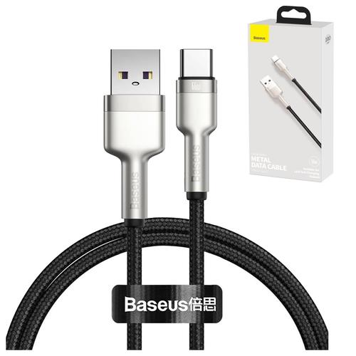 Cablu de date Baseus, USB - USB-C, 66W, 100 cm, Negru/Gri 1 Cablu de date Baseus, USB - USB-C, 66W, 100 cm, Negru/Gri