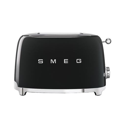 Prajitor de paine Smeg TSF01BLEU, 950 W, 2 felii, 6 Trepte pentru rumenire (Negru/Argintiu)