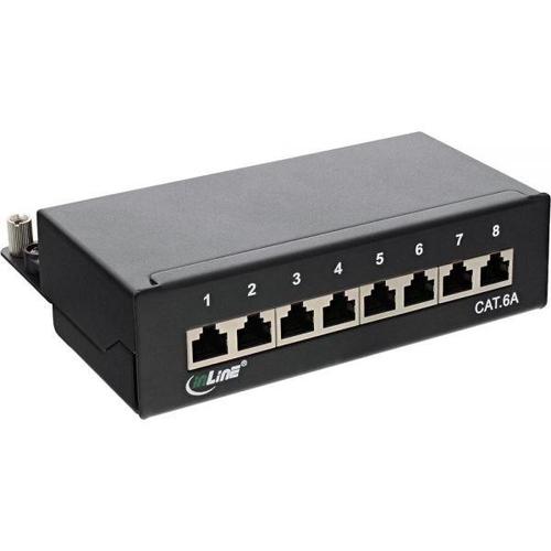Panou de conexiuni Logilink NP0018B, Cat.6A STP 8 porturi (Negru) 1 Panou de conexiuni Logilink NP0018B, Cat.6A STP 8 porturi (Negru)