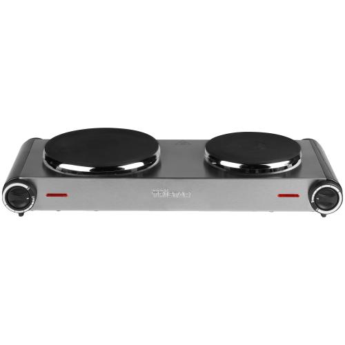 Plita electrica Tristar KP-6248, 2 Arzatoare, 2500 W (Negru/Argintiu)