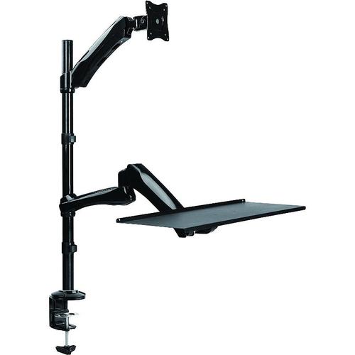 Suport de birou Logilink, pentru 1 TV/monitor plat, diagonala max 27 inch, rotatie, inclinare, pivotare, max 9 kg