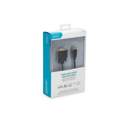 Cablu Digitus DB-330300-020-S, HDMI - DVI, 2m, Negru 1 Cablu Digitus DB-330300-020-S, HDMI - DVI, 2m, Negru