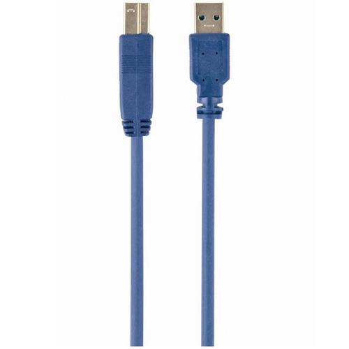 Cablu USB Gembird pentru imprimanta, USB-A 3.0 la USB-B 3.0, 0.5m, conectori auriti, Albastru, CCP-USB3-AMBM-0.5M 1 Cablu USB Gembird pentru imprimanta, USB-A 3.0 la USB-B 3.0, 0.5m, conectori auriti, Albastru, CCP-USB3-AMBM-0.5M