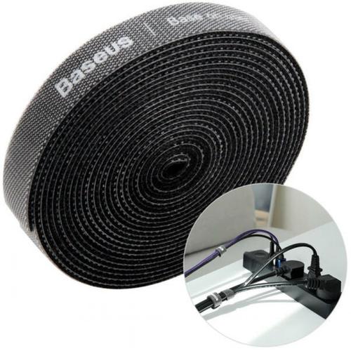 Banda velcro organizare cabluri, Baseus, 3 m, Negru 1 Banda velcro organizare cabluri, Baseus, 3 m, Negru