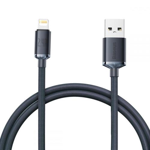 Cablu de date Baseus Crystal Shine, USB/Lightning, 2.4A, 1.2m, Negru 1 Cablu de date Baseus Crystal Shine, USB/Lightning, 2.4A, 1.2m, Negru