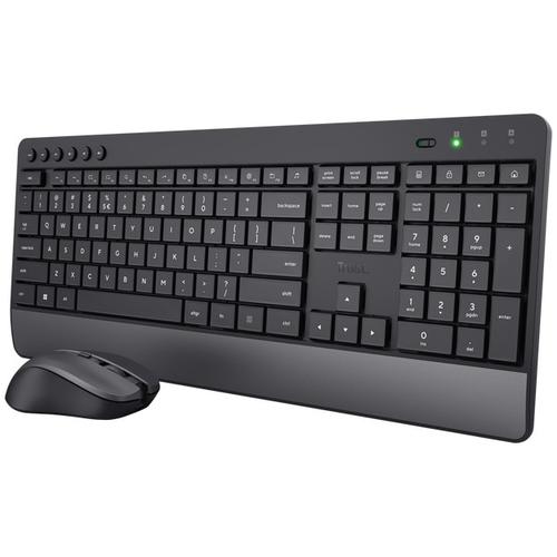 Kit Tastatura si Mouse Trust Trezo, USB Wireless, Gri/Negru 1 Kit Tastatura si Mouse Trust Trezo, USB Wireless, Gri/Negru