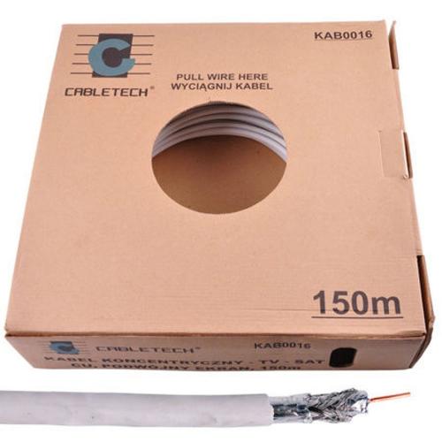 Cablu coaxial dublu ecranat Cabletech, 150 m, miez cupru 1 Cablu coaxial dublu ecranat Cabletech, 150 m, miez cupru