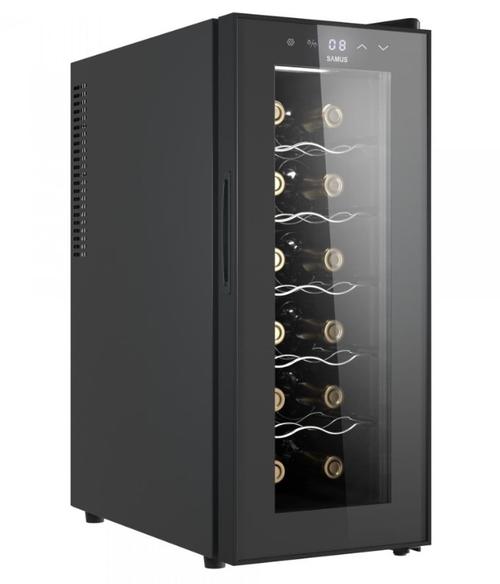 Vitrina de vinuri Samus SRV38CR12, 33 L, Capacitate 12 sticle, Clasa F (Negru)