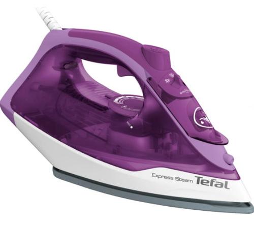 Fier de calcat Tefal Express Steam FV2836E0, 2400 W, 270 ml, 165 g/min, Functie Anticalcar (Alb/Mov)