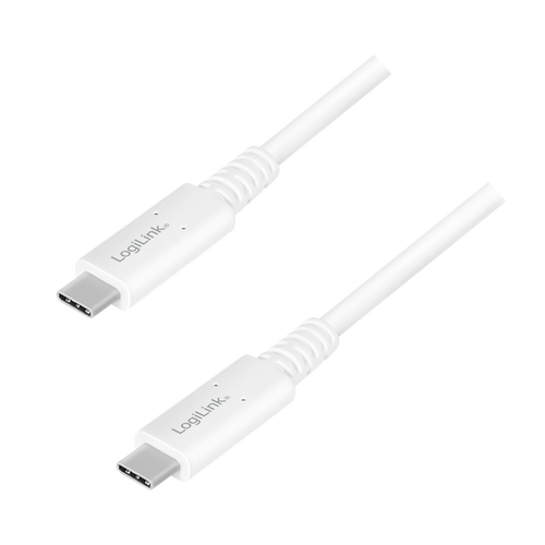 Cablu alimentare si date Logilink CU0180, USB 4 Gen3, USB Type-C la USB Type-C , UHD 8K / 60Hz 7680×4320, 0.8m, Alb 1 Cablu alimentare si date Logilink CU0180, USB 4 Gen3, USB Type-C la USB Type-C , UHD 8K / 60Hz 7680×4320, 0.8m, Alb