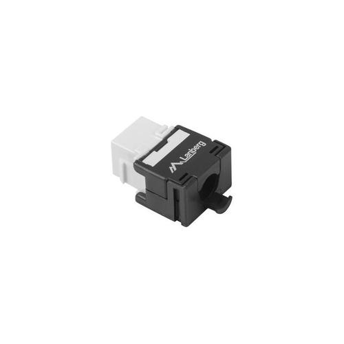 Cuplaj modular cu montare fara scule Lanberg, Keystone RJ45->LSA180° UTP cat6A, negru cu alb 1 Cuplaj modular cu montare fara scule Lanberg, Keystone RJ45->LSA180° UTP cat6A, negru cu alb