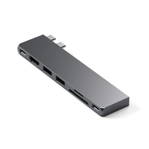 Hub Usb Satechi PRO hub slim pentru Macbook, 2 x USB A/ C, 4K HDMI, SD/Micro SD (Gri)