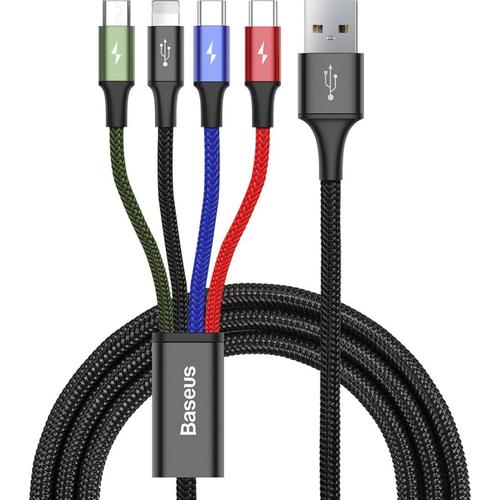 Cablu de date Baseus, USB - Lightning/MicroUSB/2 x USB la USB Type-C, 1.2 m, Negru 1 Cablu de date Baseus, USB - Lightning/MicroUSB/2 x USB la USB Type-C, 1.2 m, Negru