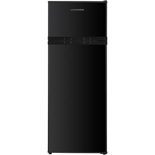 Frigider cu doua usi Heinner HF-H2206BKE++, 206 L, lumina LED, 3 rafturi de sticla, Clasa E, H 143 cm (Negru)