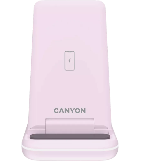Incarcator Wireless Canyon WS-304 3in1, 15W (Roz) 1 Incarcator Wireless Canyon WS-304 3in1, 15W (Roz)