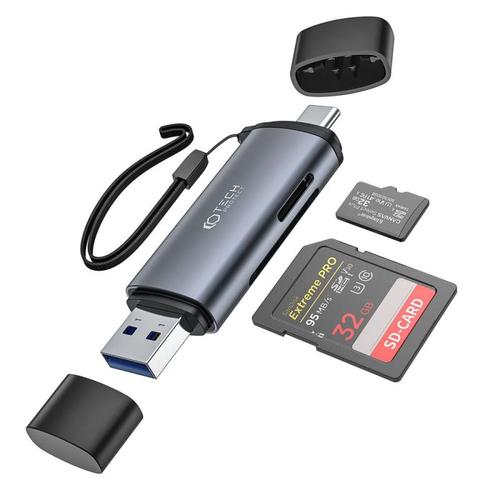 Card reader TECH-PROTECT UltraBoost, micro SD / SD, conectori USB si USB-C, 5Gbps (Gri) 1 Card reader TECH-PROTECT UltraBoost, micro SD / SD, conectori USB si USB-C, 5Gbps (Gri)